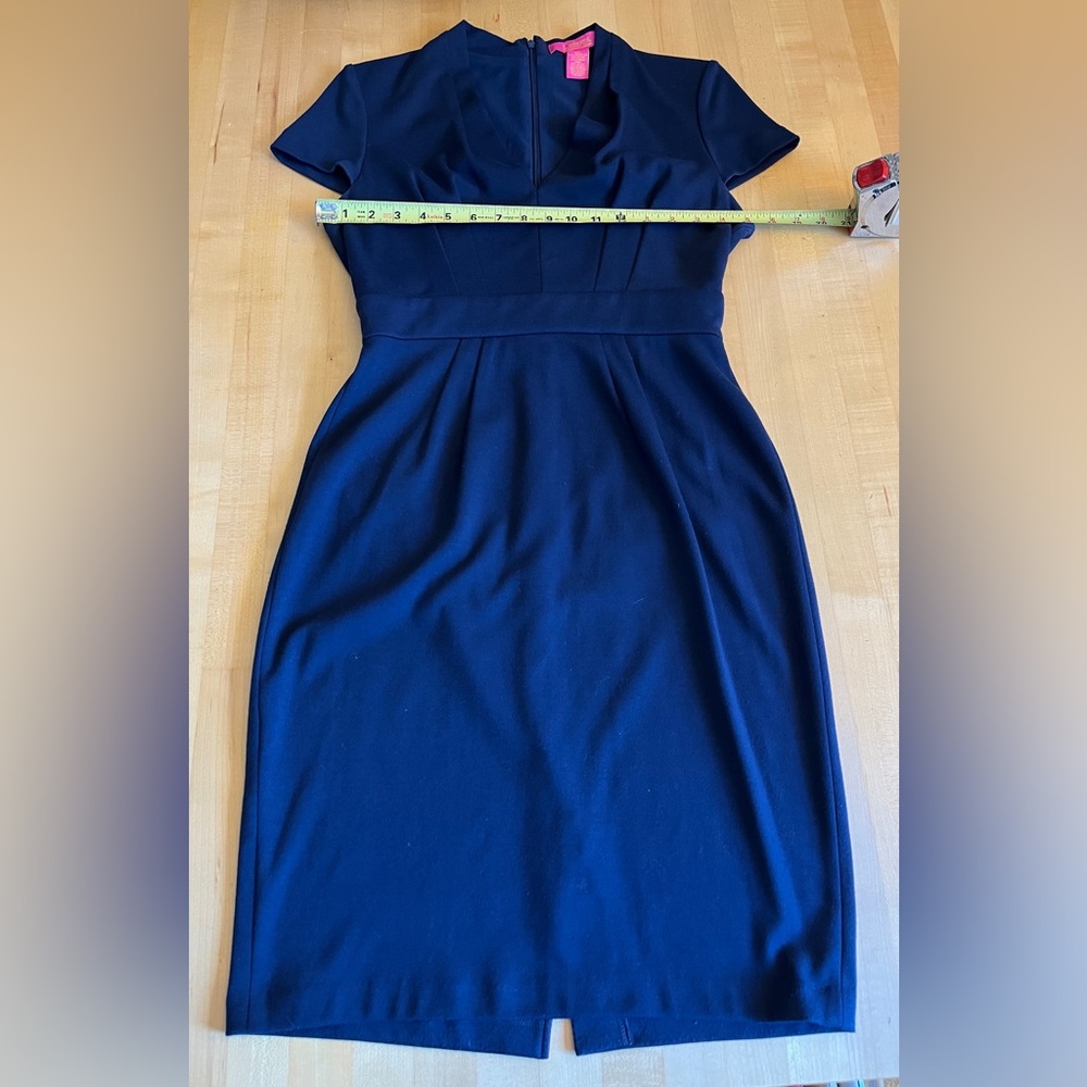 Catherine Malandrino Dale Dress Navy Blue Soft Stretch Knit Size 4 Career *EUC - Picture 6 of 8